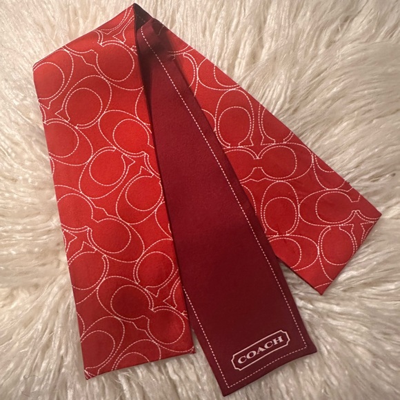 Coach Red Patterned Scarf - Picture 2 of 3